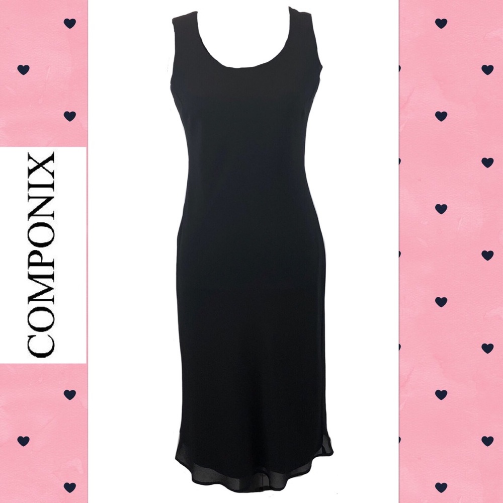 Black A-Line Shift Dress with Scoop Neck